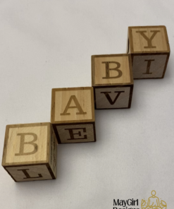 Custom engraved wooden baby blocks – personalized birth keepsake made in Canada