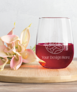 Custom engraved stemless wine glass – personalized gift for wine lovers