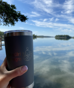 Custom laser-engraved stainless steel tumbler – personalized 20 oz travel mug