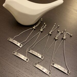 Custom laser-engraved stainless steel bracelet – personalized wrist accessory