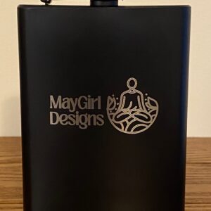 Custom laser-engraved stainless steel flask – personalized 8 oz hip flask