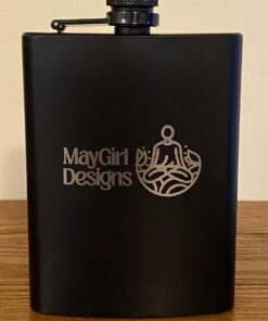Custom laser-engraved stainless steel flask – personalized 8 oz hip flask