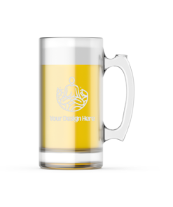 Custom laser-engraved beer mug - personalized glass stein for gifts or events