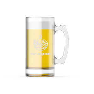 Custom laser-engraved beer mug - personalized glass stein for gifts or events