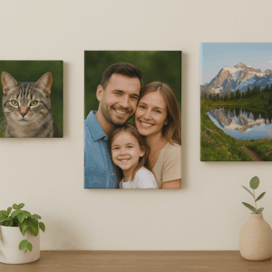 custom photo canvas print displayed on a wall