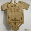 Personalized laser-cut ornament — hand painted and hand stained keepsake, custom engraved with names or dates.