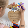 Laser cut wooden colouring kits that can be personalized with names and dates, including keepsake gifts and seasonal designs with non-toxic markers