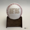 Personalized engraved keepsake baseball with custom logo, player name and jersey number