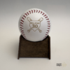 Personalized engraved keepsake baseball with custom logo, player name and jersey number