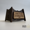Custom engraved baseball display stand with personalized coach nameplate