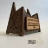 Custom engraved puck display stand with personalized coach nameplate